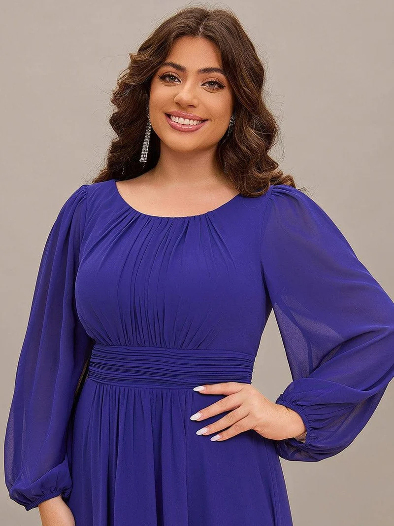 ever CELESTE|Robe demoiselle d'honneur en mousseline à taille haute Manches bouffantes