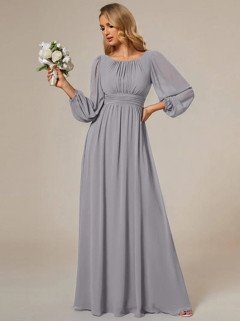 ever CELESTE|Robe demoiselle d'honneur en mousseline à taille haute Manches bouffantes