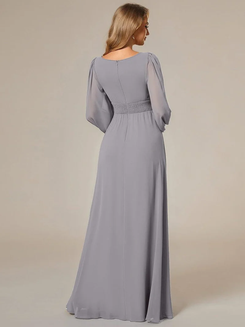 ever CELESTE|Robe demoiselle d'honneur en mousseline à taille haute Manches bouffantes