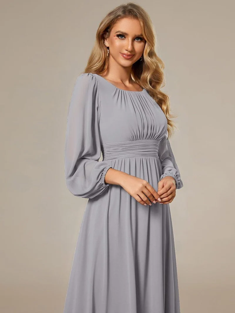 ever CELESTE|Robe demoiselle d'honneur en mousseline à taille haute Manches bouffantes