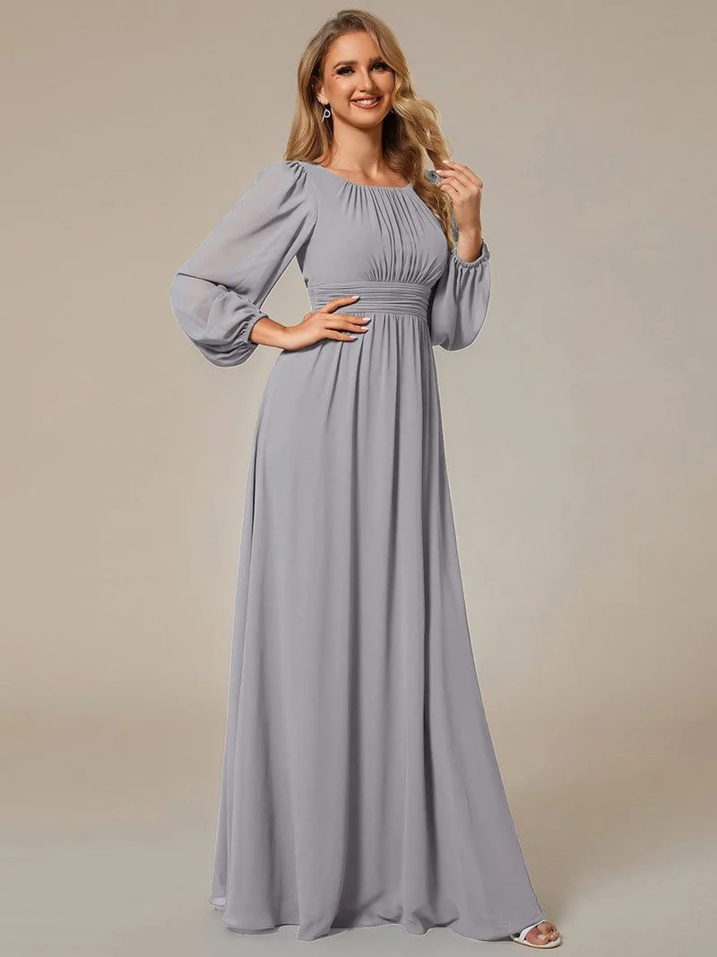 ever CELESTE|Robe demoiselle d'honneur en mousseline à taille haute Manches bouffantes