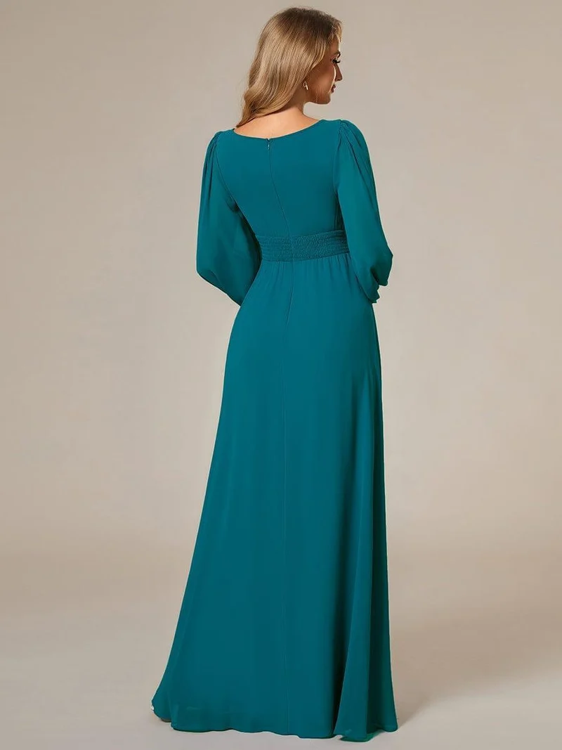 ever CELESTE|Robe demoiselle d'honneur en mousseline à taille haute Manches bouffantes