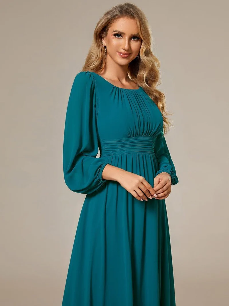ever CELESTE|Robe demoiselle d'honneur en mousseline à taille haute Manches bouffantes