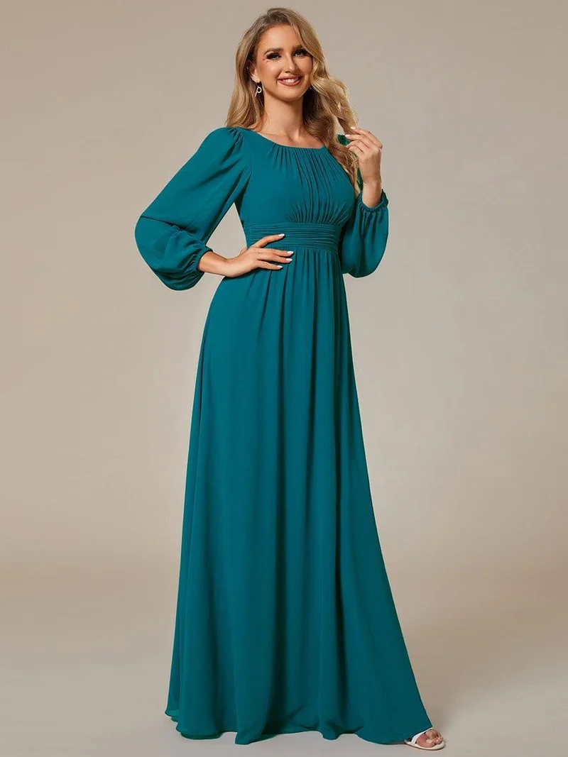 ever CELESTE|Robe demoiselle d'honneur en mousseline à taille haute Manches bouffantes