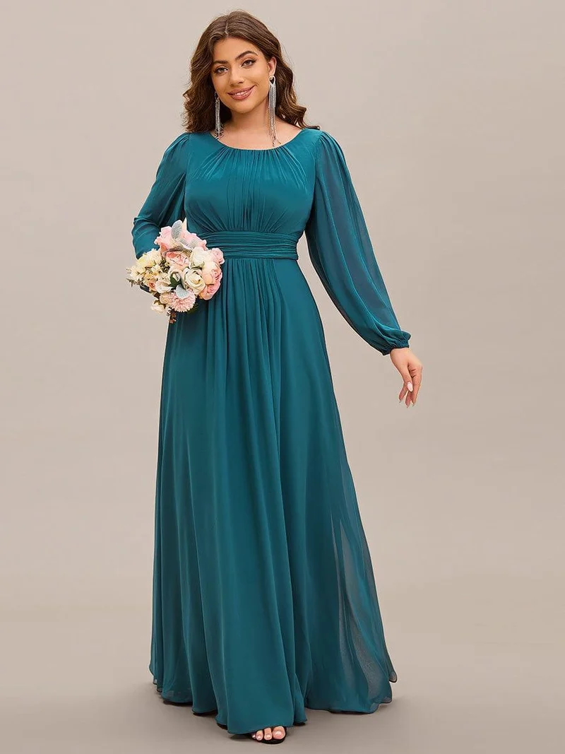 ever CELESTE|Robe demoiselle d'honneur en mousseline à taille haute Manches bouffantes