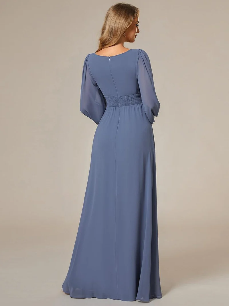 ever CELESTE|Robe demoiselle d'honneur en mousseline à taille haute Manches bouffantes