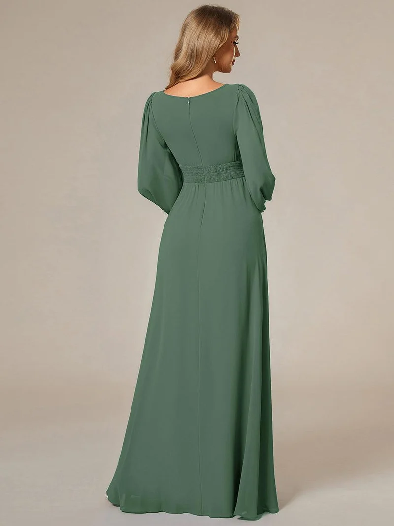 ever CELESTE|Robe demoiselle d'honneur en mousseline à taille haute Manches bouffantes