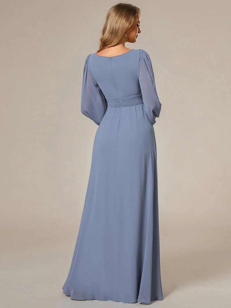 ever CELESTE|Robe demoiselle d'honneur en mousseline à taille haute Manches bouffantes