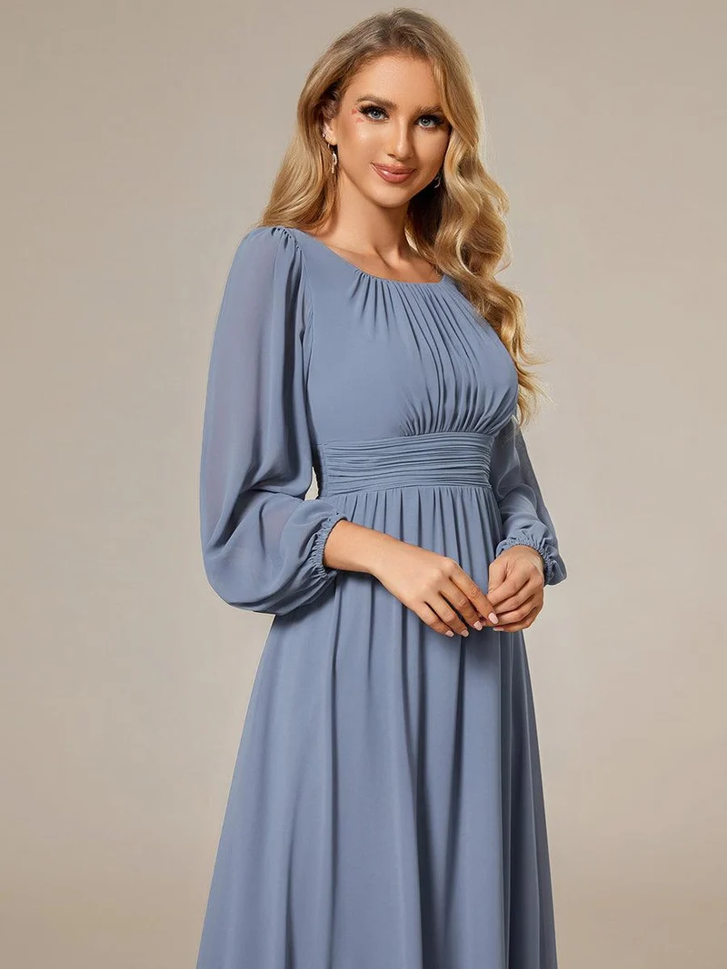 ever CELESTE|Robe demoiselle d'honneur en mousseline à taille haute Manches bouffantes