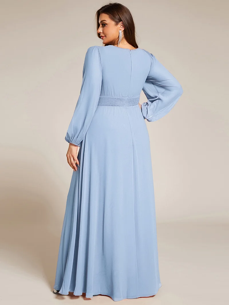 ever CELESTE|Robe demoiselle d'honneur en mousseline à taille haute Manches bouffantes
