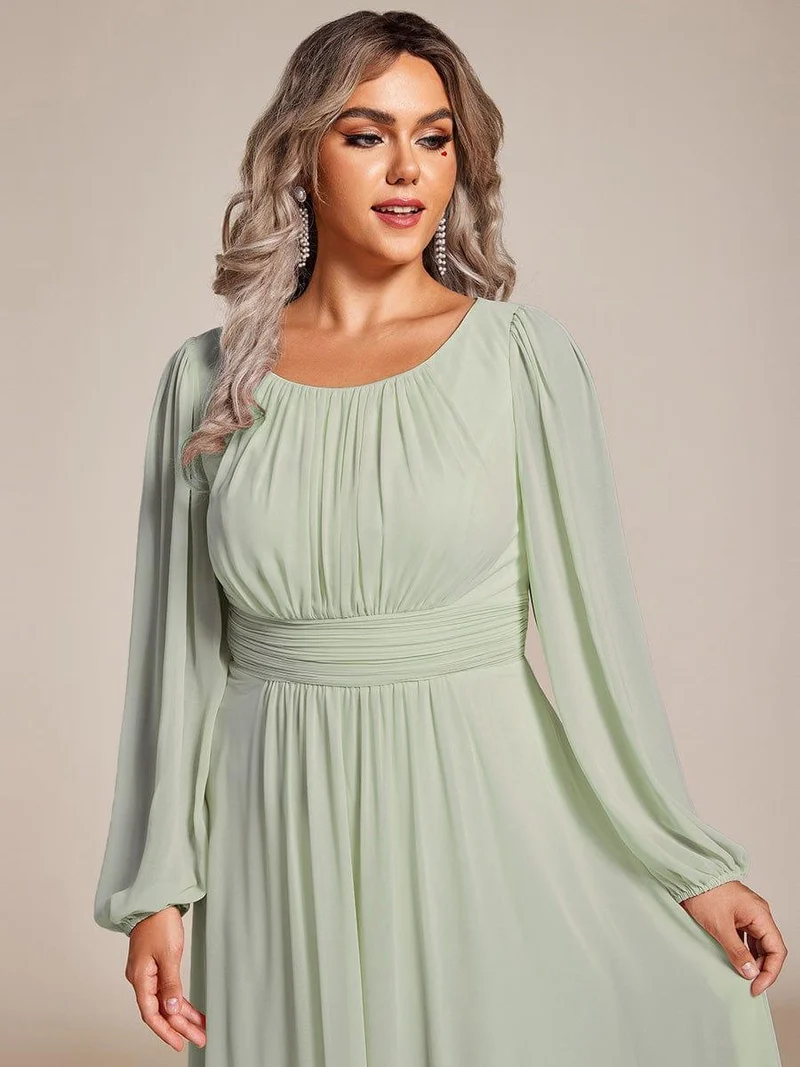 ever CELESTE|Robe demoiselle d'honneur en mousseline à taille haute Manches bouffantes