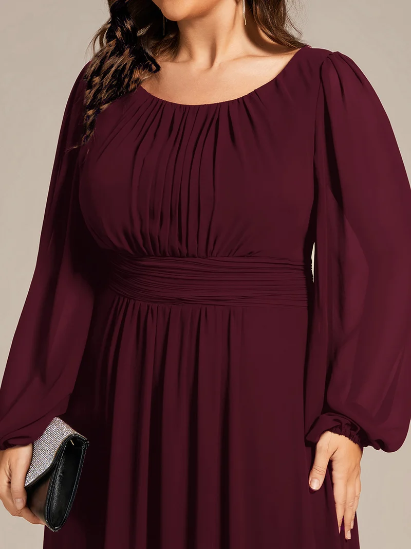 ever CELESTE|Robe demoiselle d'honneur en mousseline à taille haute Manches bouffantes