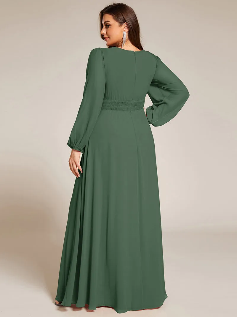 ever CELESTE|Robe demoiselle d'honneur en mousseline à taille haute Manches bouffantes