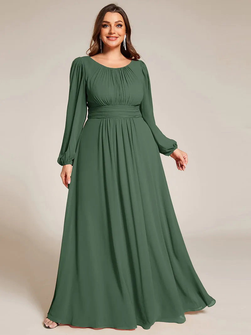 ever CELESTE|Robe demoiselle d'honneur en mousseline à taille haute Manches bouffantes