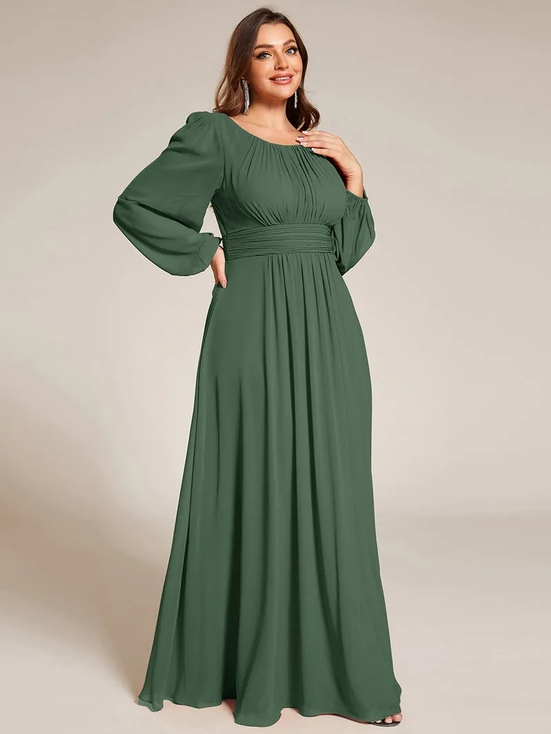 ever CELESTE|Robe demoiselle d'honneur en mousseline à taille haute Manches bouffantes