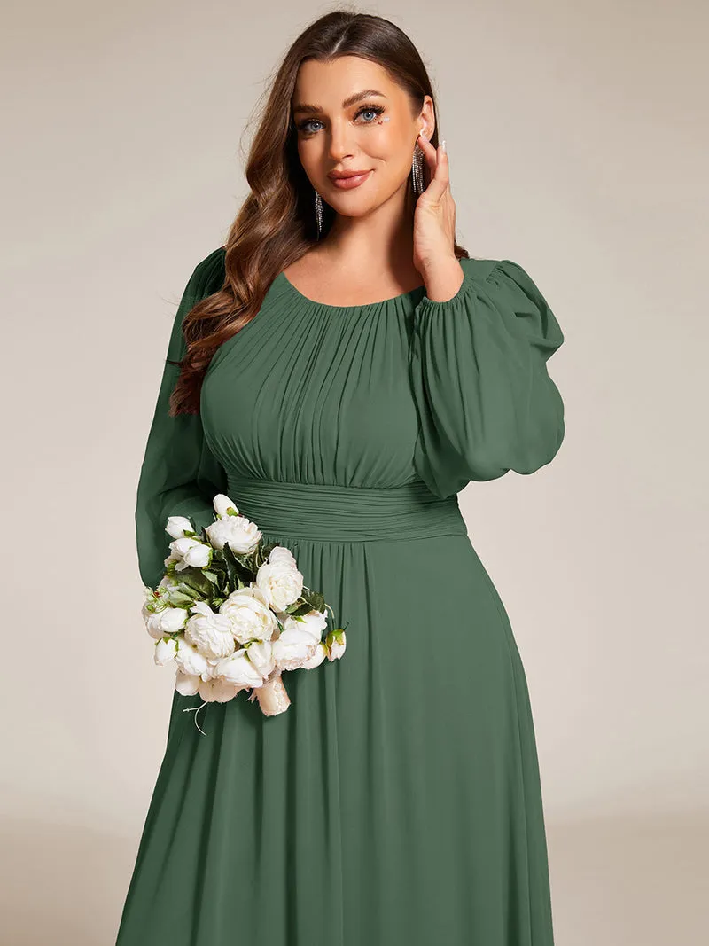 ever CELESTE|Robe demoiselle d'honneur en mousseline à taille haute Manches bouffantes