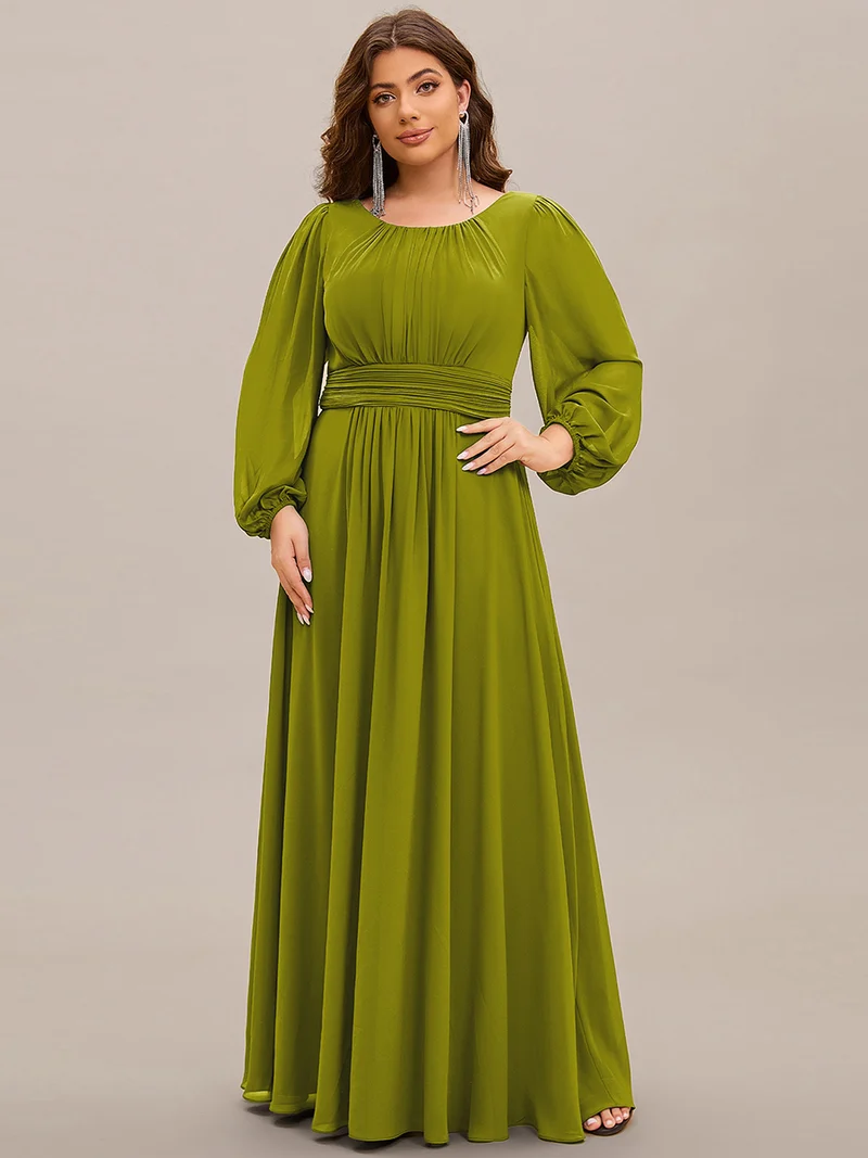 ever CELESTE|Robe demoiselle d'honneur en mousseline à taille haute Manches bouffantes