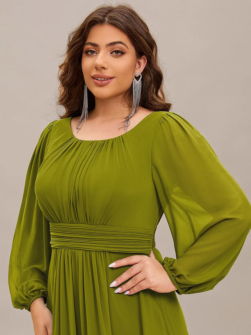 ever CELESTE|Robe demoiselle d'honneur en mousseline à taille haute Manches bouffantes