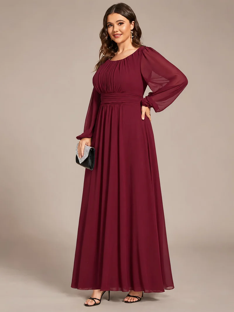 ever CELESTE|Robe demoiselle d'honneur en mousseline à taille haute Manches bouffantes