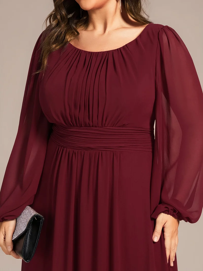 ever CELESTE|Robe demoiselle d'honneur en mousseline à taille haute Manches bouffantes