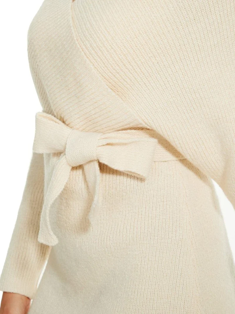 Robe pull moulante en tricot Manches dolman Encolure en V