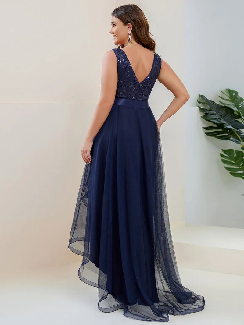 pretty SASHIA|Robes de bal Asymétrique Tulle Paillettes High Low Grande taille(Vente finale)