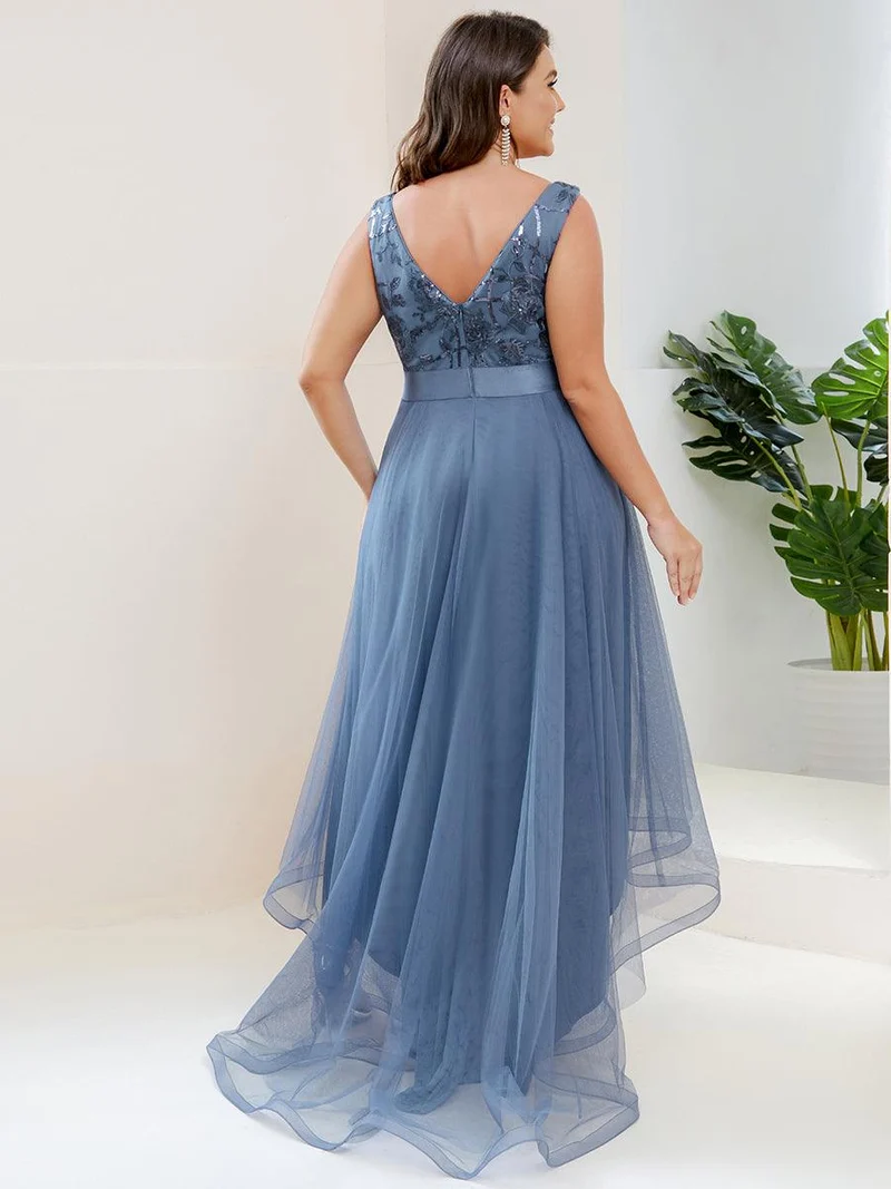 pretty SASHIA|Robes de bal Asymétrique Tulle Paillettes High Low Grande taille(Vente finale)