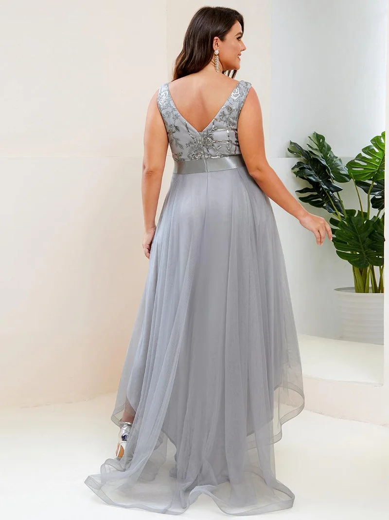 pretty SASHIA|Robes de bal Asymétrique Tulle Paillettes High Low Grande taille(Vente finale)