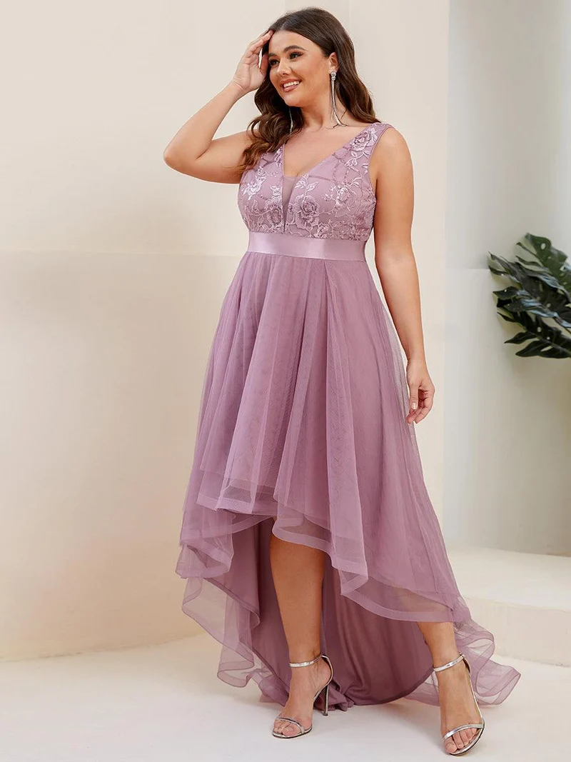 pretty SASHIA|Robes de bal Asymétrique Tulle Paillettes High Low Grande taille(Vente finale)