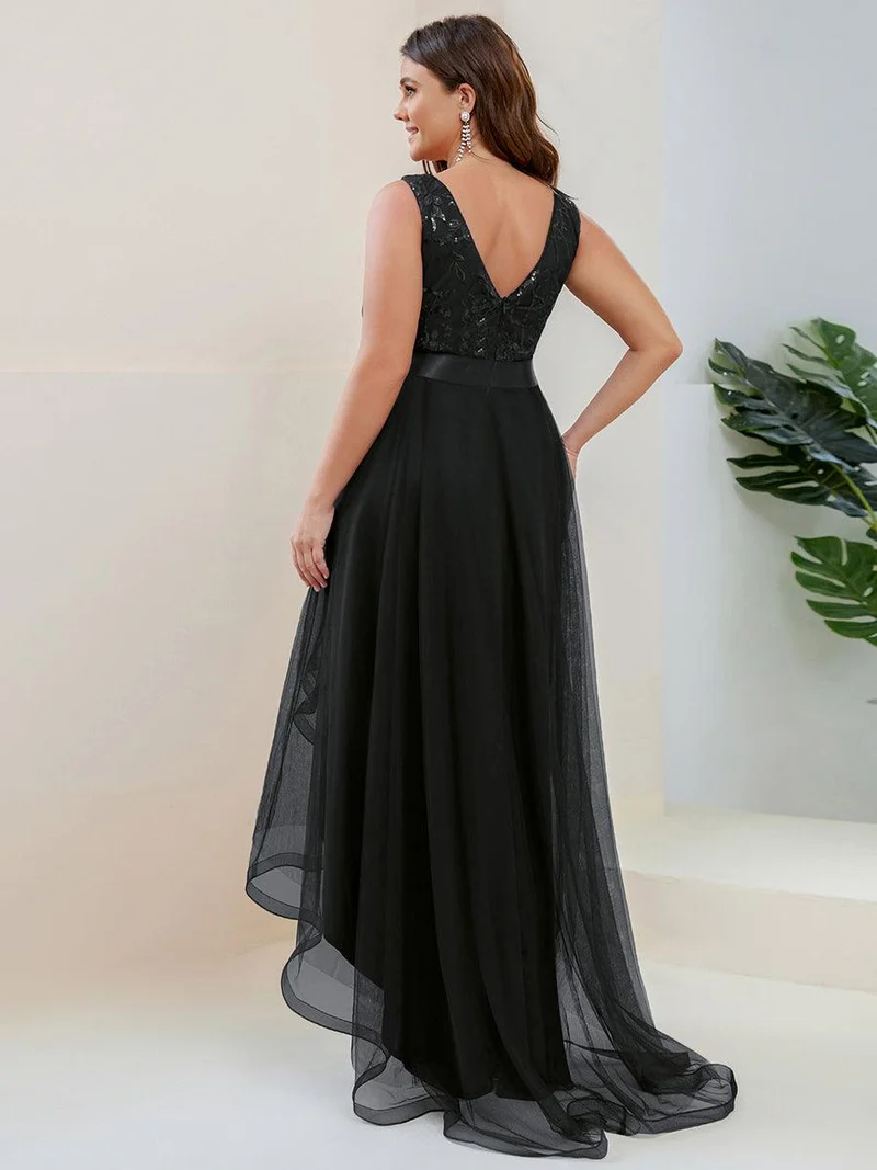 pretty SASHIA|Robes de bal Asymétrique Tulle Paillettes High Low Grande taille(Vente finale)