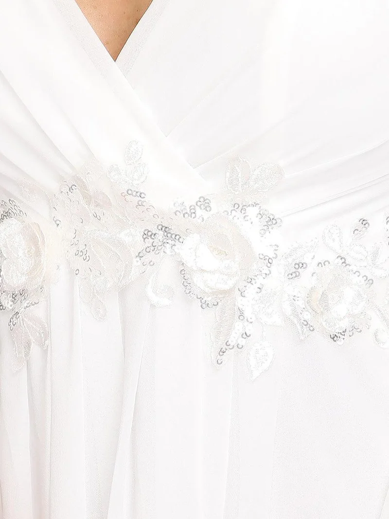 ever AMOUR|Robe Mère De La Mariée moderne Longue Elegante Avec Lanterne en V Profond