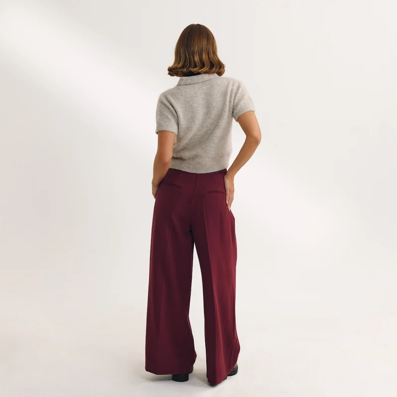 Pantalon Large - Laque cerise