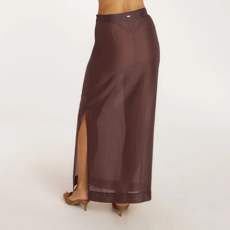 Maxi-Jupe Transparente - Chocolat