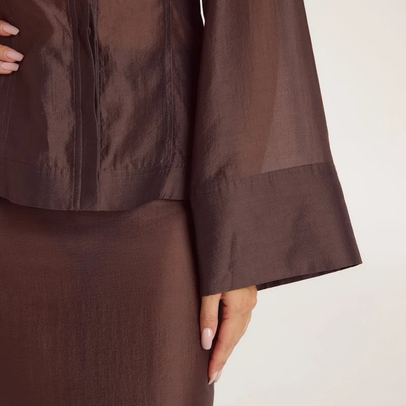 Chemise Ajustée Transparente - Chocolat