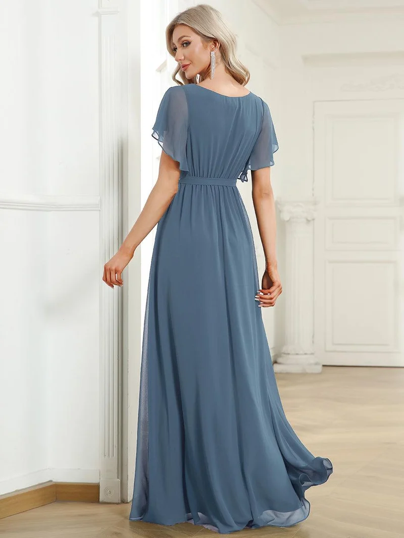 ever LEORA|Robe demoiselle d'honneur en mousseline à encolure en V et à manches flottantes