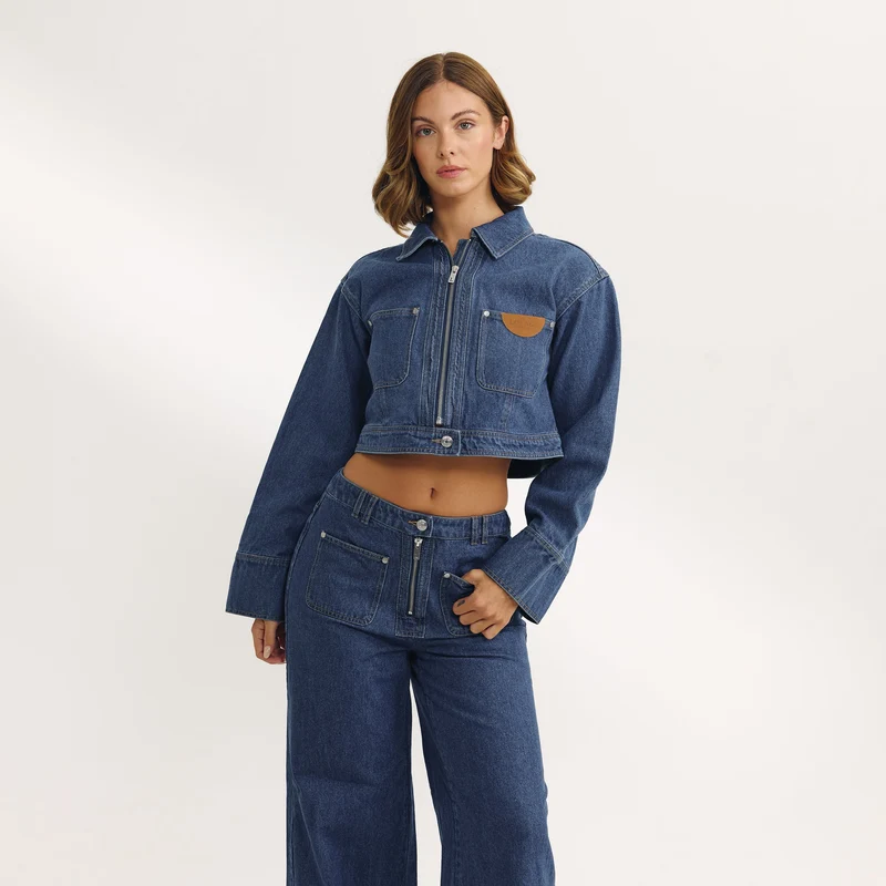 Veste Boxy en Denim - Bleu