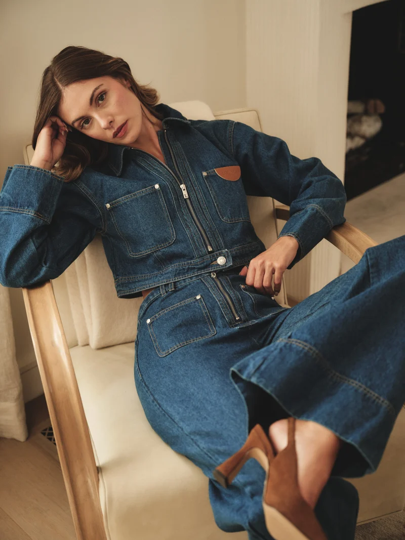 Veste Boxy en Denim - Bleu