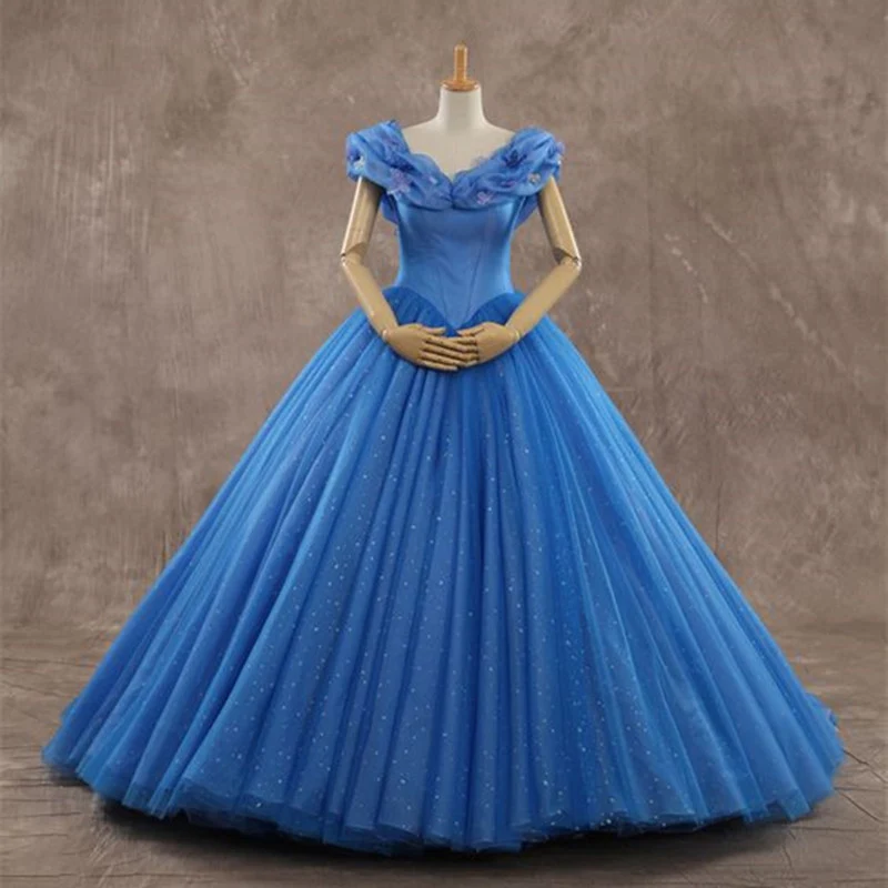 Disney Princess Robe de Bal Mascarade Bleue Robe de Bal Cendrillon