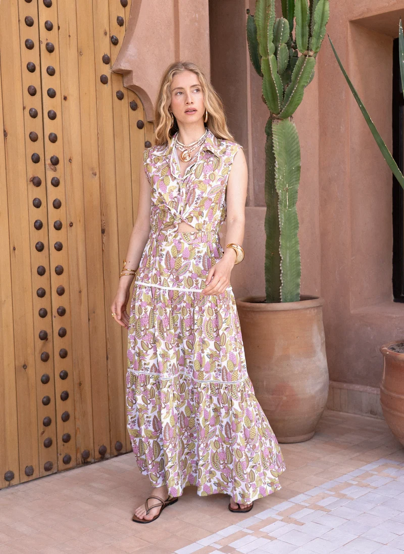 ROBE LONGUE OPAVIA ampelia tilleul
