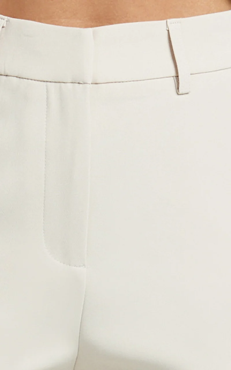Hermie Pants - High Waisted Cropped Tailored Pants in Putty