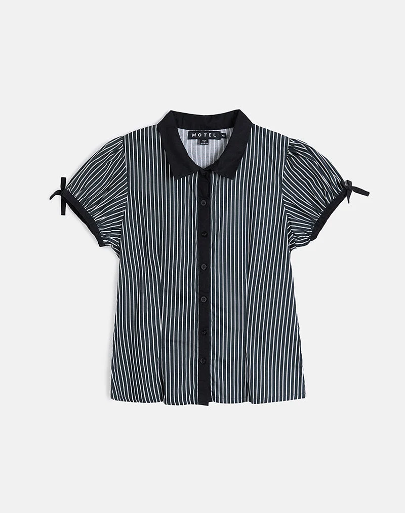 Chemisier Rosabe, monostripe noir et gris