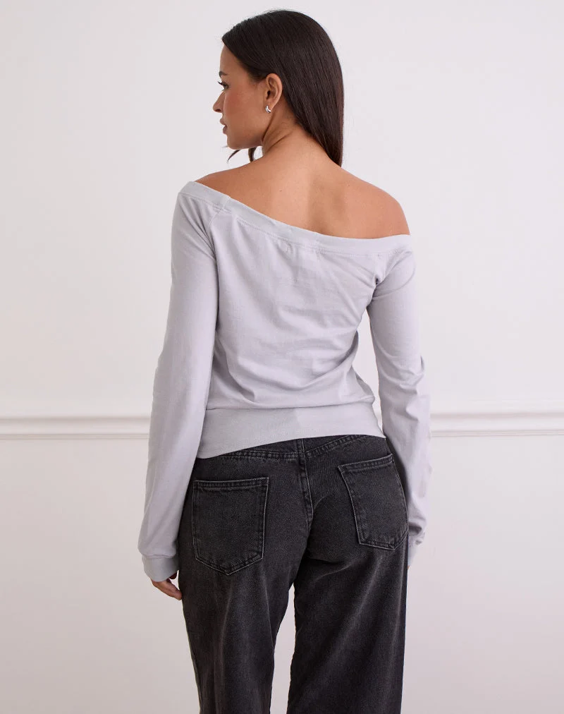 Yacin Slouchy Top in Silver