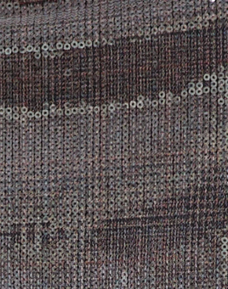 Minijupe Earline à carreaux pailletés, marron