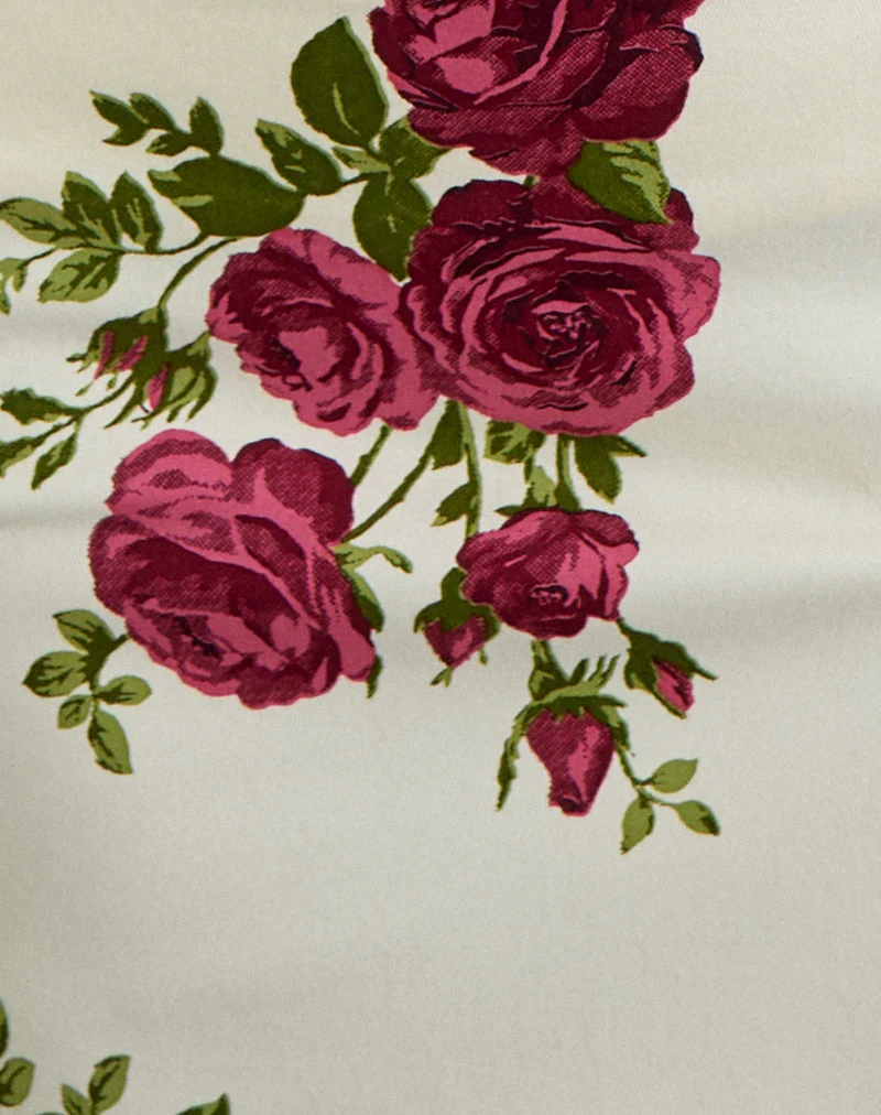 Minijupe Pravara, Bouquet Roses Cream