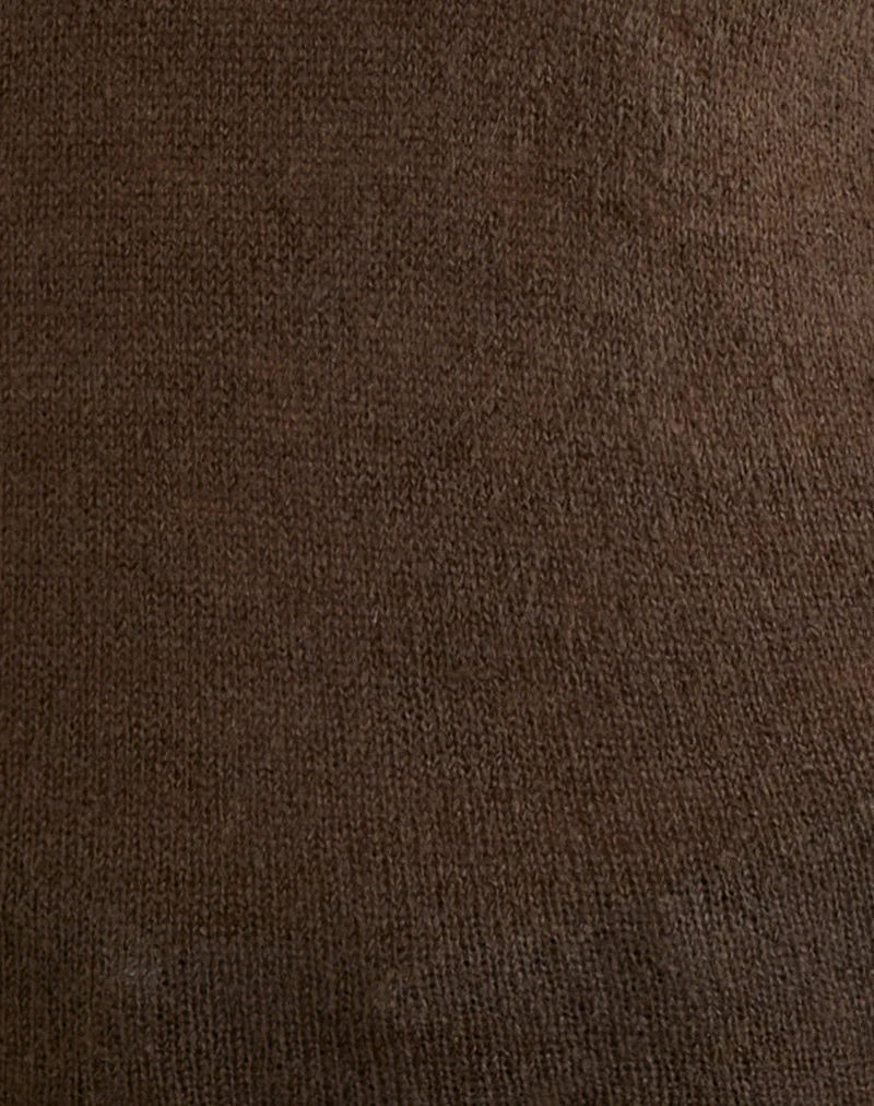 Ashla Top in Sheer Knit Dark Chocolate (Top Ashla en maille transparente, chocolat noir)