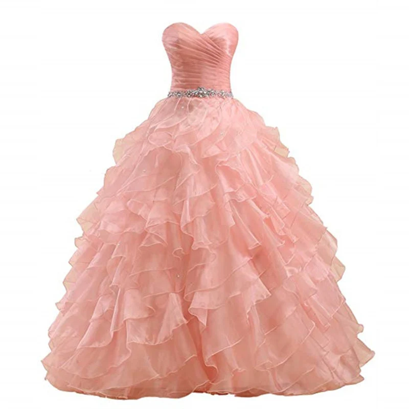 Robe de bal masquée sans bretelles à volants et pastèque