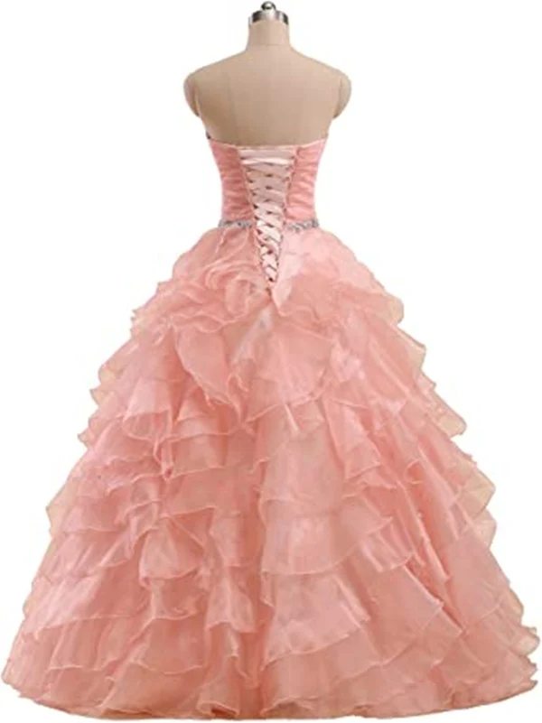 Robe de bal masquée sans bretelles à volants et pastèque