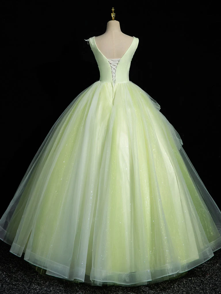 Robe de bal à col en V jonquille, robe de Quinceanera, robe douce 16