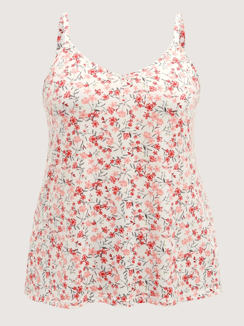 Floral Stretchy Backless Tie Tank Top