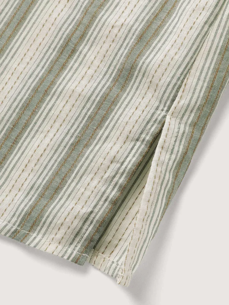 Cotton Stripes Pocket Button-Down Shirt
